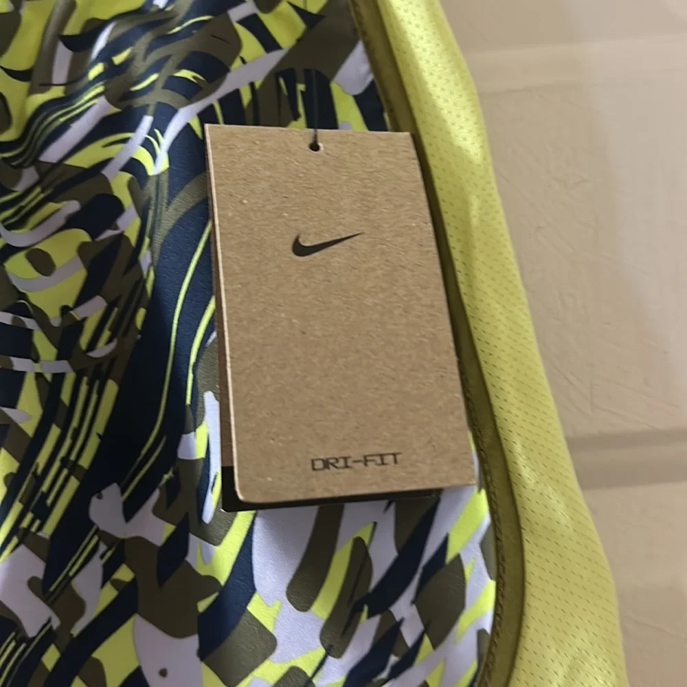 Nike DRI-FIT Tempo Running Shorts: GREEN/PURPLE PRINT: NWT: SIZE XL